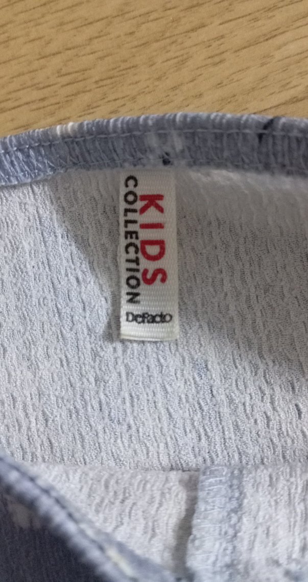 Kız Çocuk V Yakalı Fırfırlı Mavi Elbise - Görsel 3