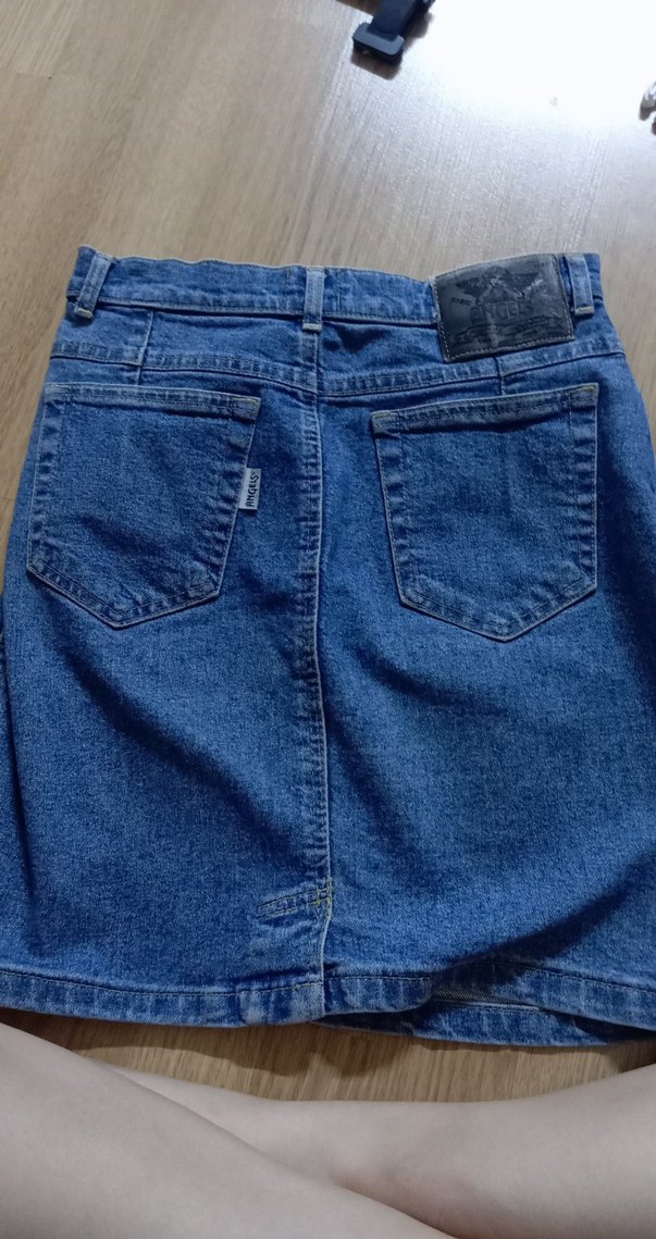 Kadın Lacivert Kot Midi Etek - Görsel 3