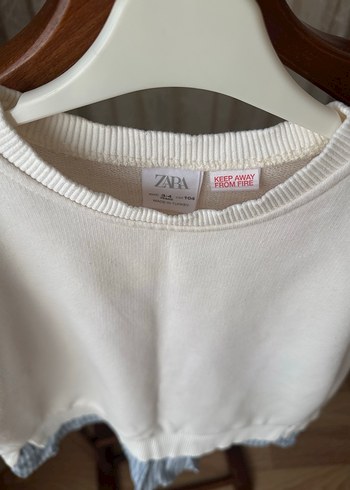 Kız Çocuk Beyaz Pamuklu Sweatshirt - Görsel 3