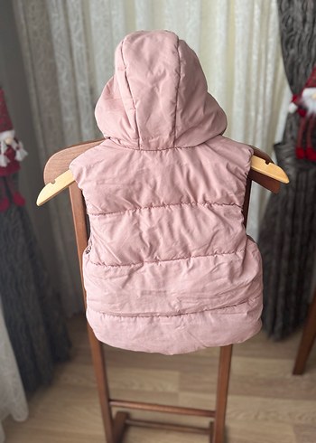 Kız Çocuk Kapüşonlu Pembe Şişme Yelek - Görsel 3
