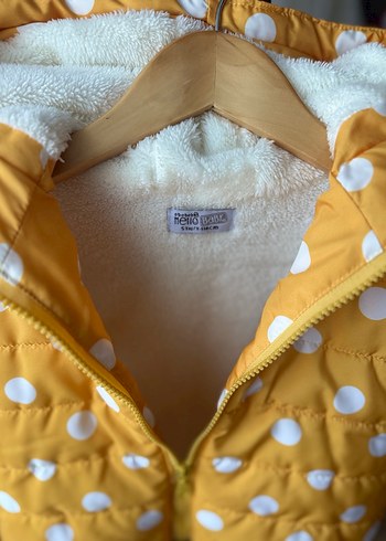 Sarı Puantiyeli Kız Çocuk Kapüşonlu Şişme Yelek - Görsel 2