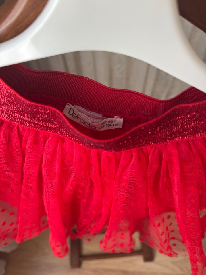 Kız Çocuk Kırmızı Tütü Etek - Görsel 2