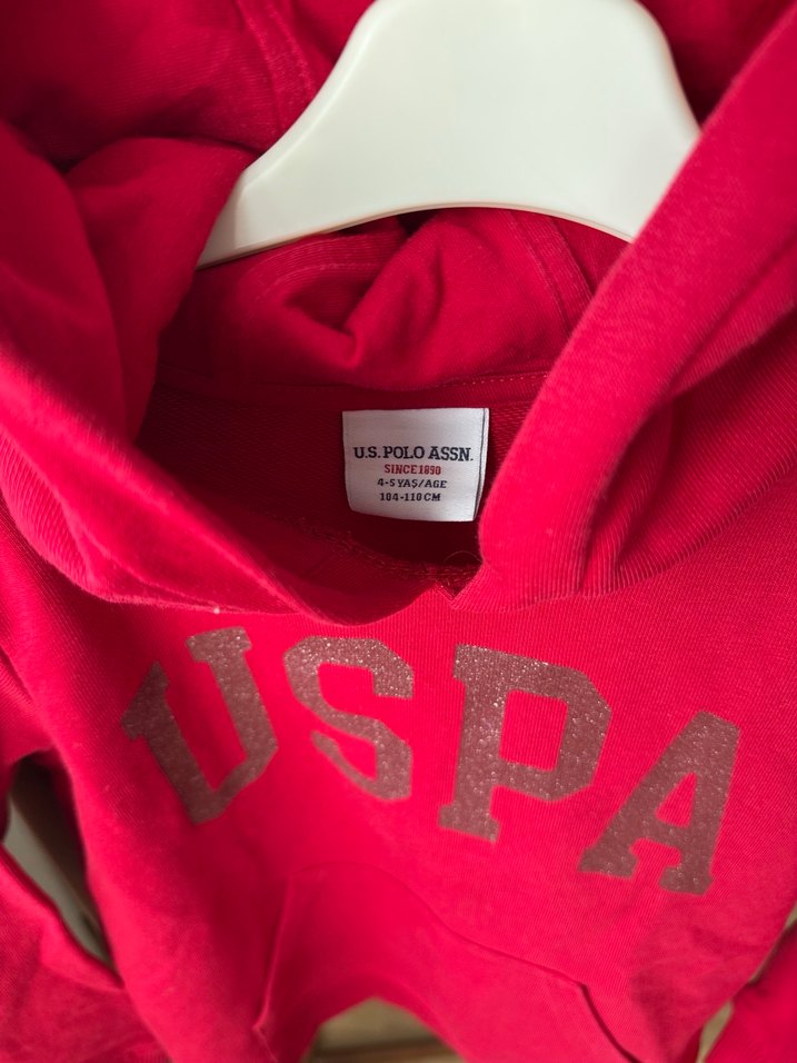 Kız Çocuk Kırmızı Kapüşonlu Sweatshirt - Görsel 2