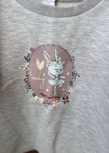 Kız Çocuk Gri Uzun Kollu Sweatshirt - Görsel 2