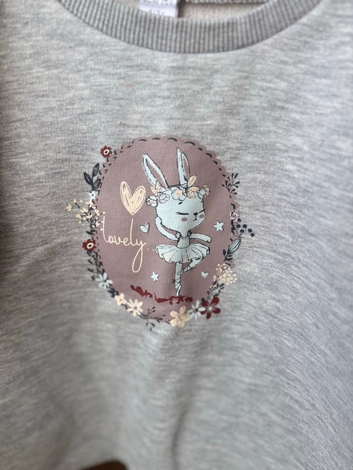 Kız Çocuk Gri Uzun Kollu Sweatshirt - Görsel 2