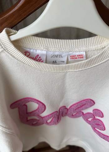 Beyaz Barbie Baskılı Kız Sweatshirt - Görsel 2