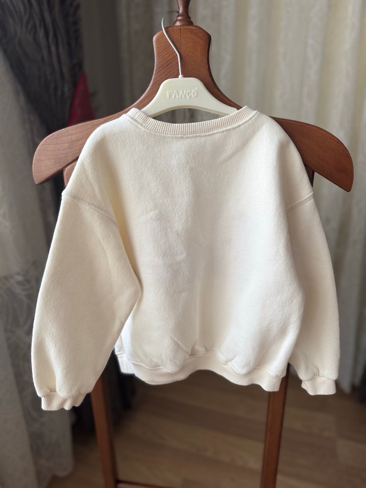 Beyaz Barbie Baskılı Kız Sweatshirt - Görsel 3