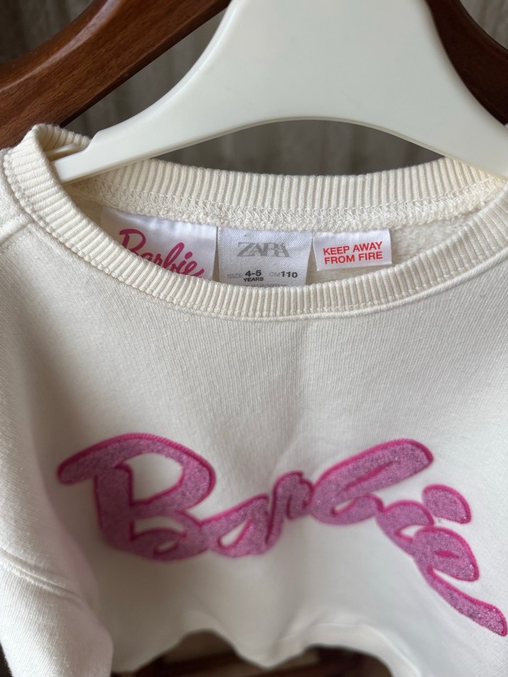 Beyaz Barbie Baskılı Kız Sweatshirt - Görsel 2