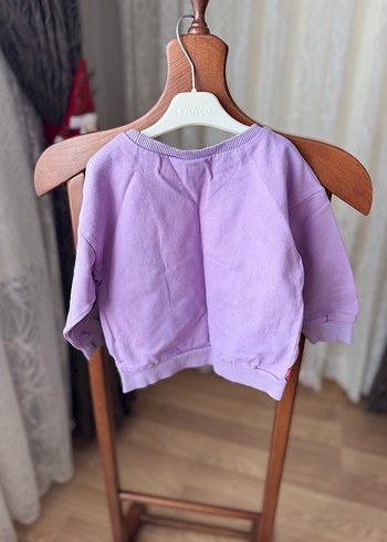 Mor Minnie mouse ve mickey mouse Baskılı Kız Sweatshirt - Görsel 3