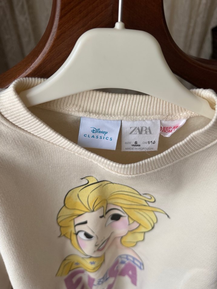 Kız Çocuk Elsa Baskılı Beyaz Sweatshirt - Görsel 2