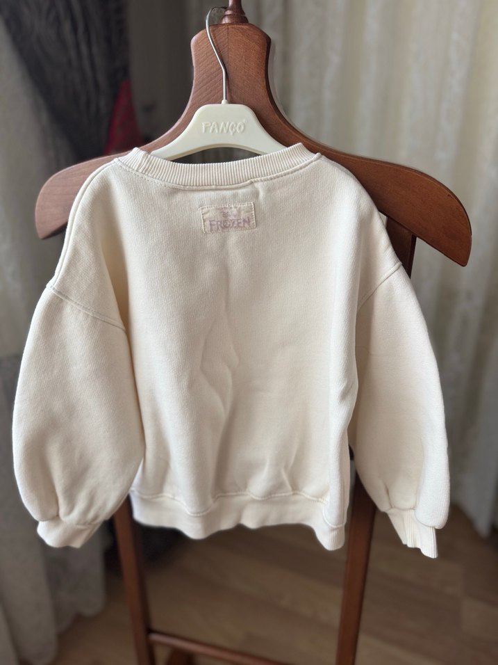 Kız Çocuk Elsa Baskılı Beyaz Sweatshirt - Görsel 3