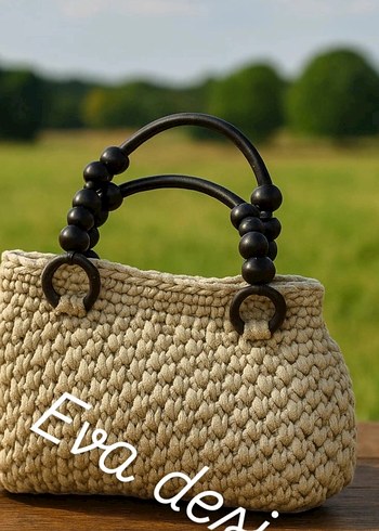 Bej Örgü Kadın Şapka ve cantalar istenilen renk yapılır adetfiyt - Görsel 3