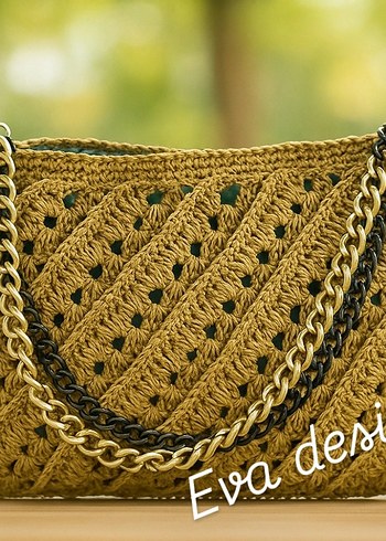 Bej Örgü Kadın Şapka ve cantalar istenilen renk yapılır adetfiyt - Görsel 5