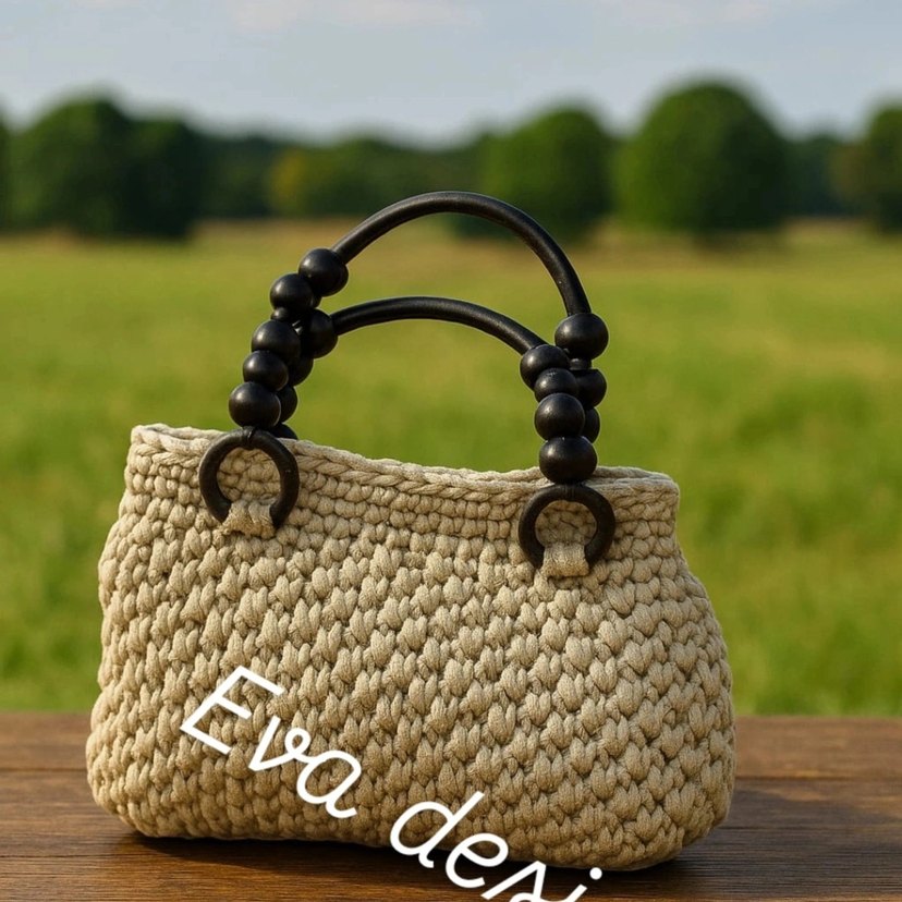 Bej Örgü Kadın Şapka ve cantalar istenilen renk yapılır adetfiyt - Görsel 3