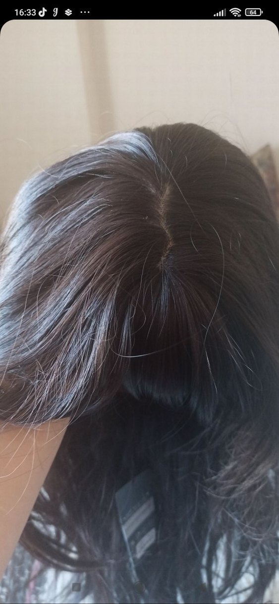 Siyah Uzun Sentetik Düz Peruk,katlı kesim , kahküllü - Görsel 2