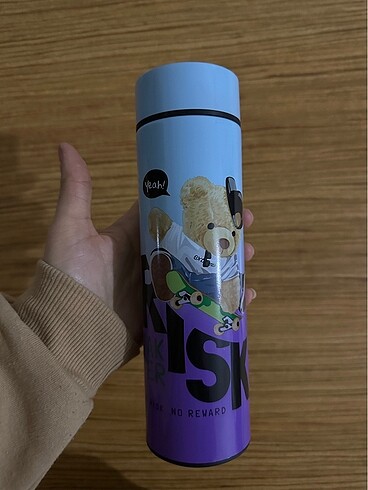 Beden vakumlu çelik desenli paslanmaz ayıcıklı termos
