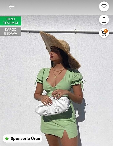 m Beden Yeşil elbise
