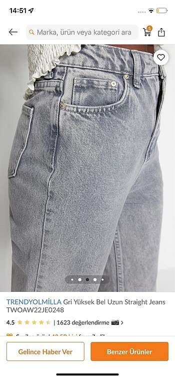 Trendyol & Milla Gri jean