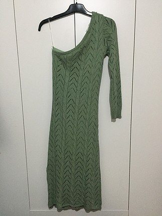 Yeşil tek kol elbise