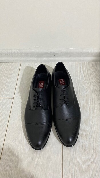 Siyah Hakiki Deri Bağcıklı Erkek Ayakkabı