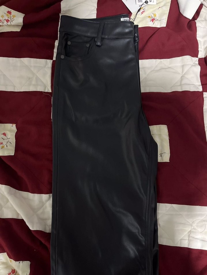 Kadın Siyah Deri pantolon - Görsel 2