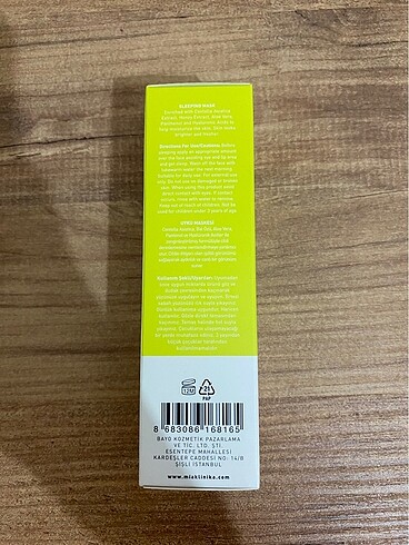  Beden Renk Mia Klinika Sleeping Mask