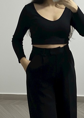 Siyah Kadın Midi Bermuda Şort - Görsel 2