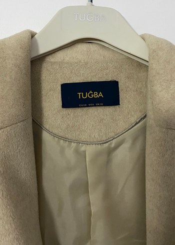 Düğmeli Bej Kadın Uzun Kaşe Kaban - Görsel 7