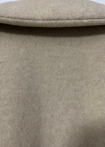 Düğmeli Bej Kadın Uzun Kaşe Kaban - Görsel 12