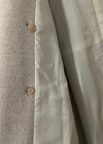 Düğmeli Bej Kadın Uzun Kaşe Kaban - Görsel 9