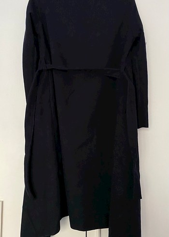 Kuşaklı Lacivert Kaban - Görsel 2