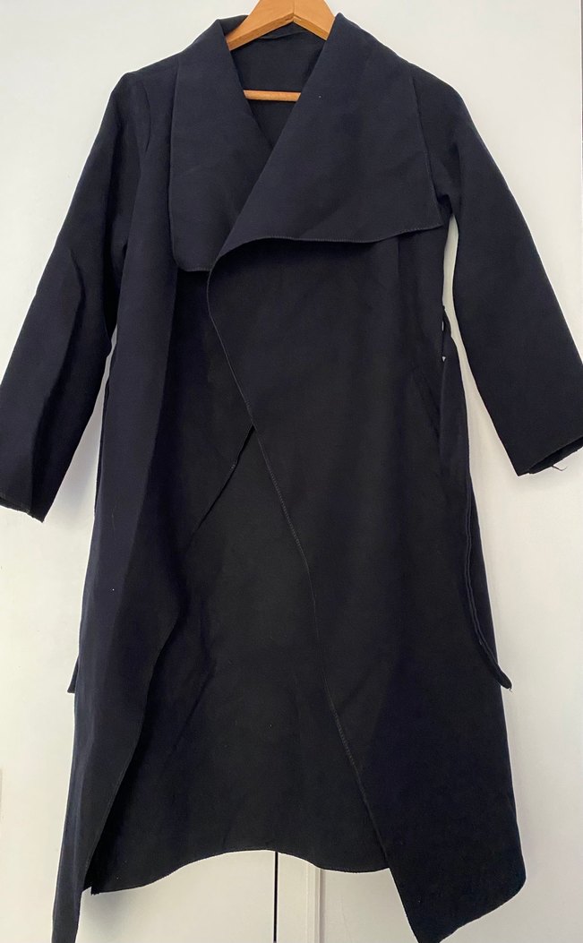 Kuşaklı Lacivert Kaban - Görsel 3