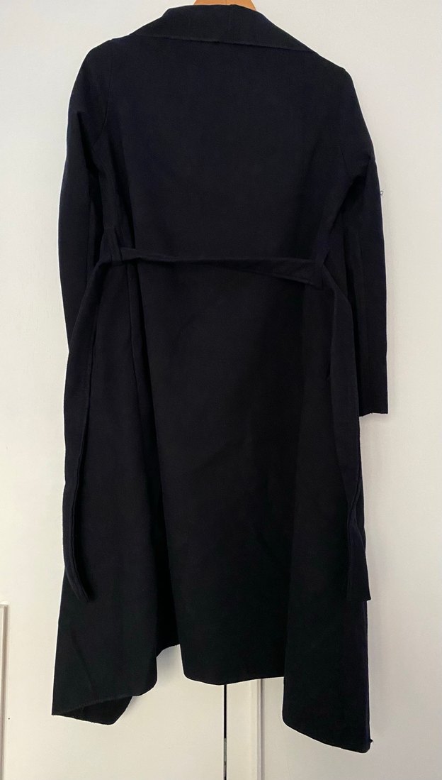 Kuşaklı Lacivert Kaban - Görsel 2