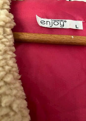 Kapüşonlu, peluş detaylı pembe kadın ceket - Görsel 3