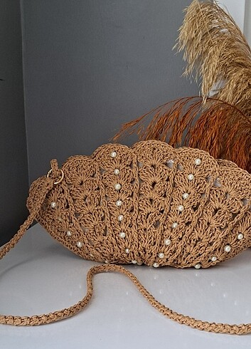 İncili El emegim örgü çanta - Görsel 3