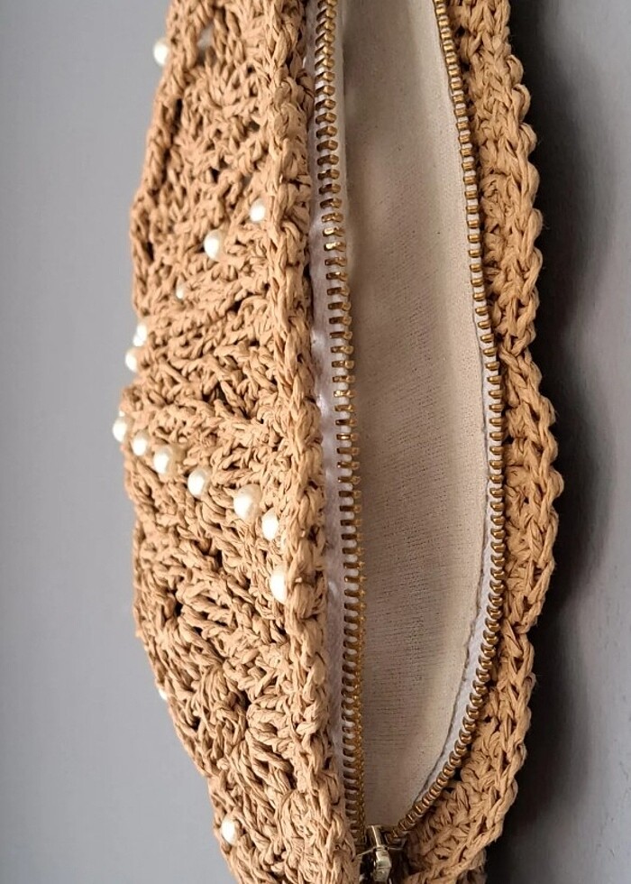 İncili El emegim örgü çanta - Görsel 2