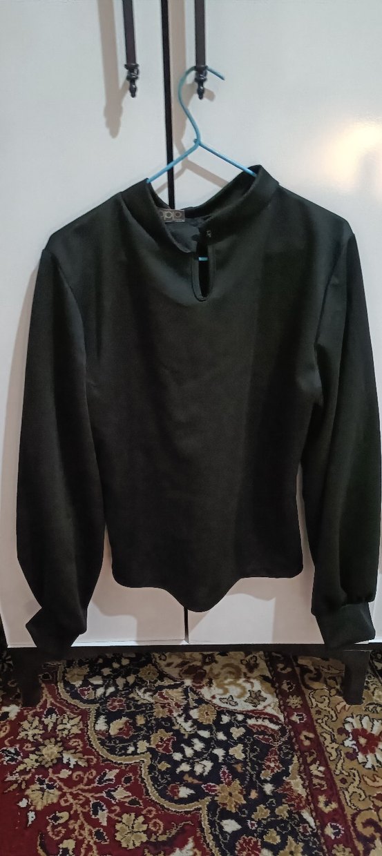 Düğmeli Siyah Kadın Sweatshirt - Görsel 2