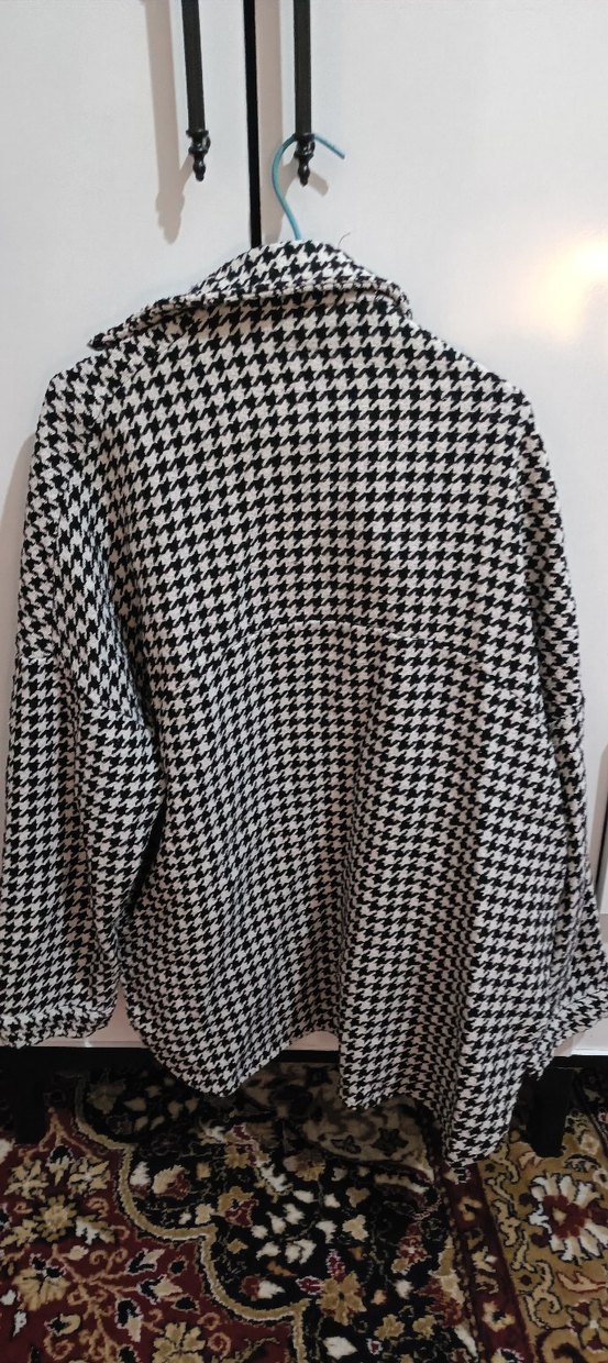 Düğmeli Oversized Ceket Gri - Görsel 3