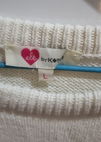 Beyaz Örgü Kadın Sweatshirt - Görsel 2