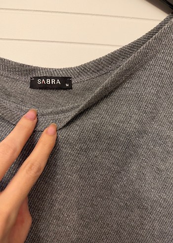 Gri Uzun Kollu Midi Triko Elbise - Görsel 2