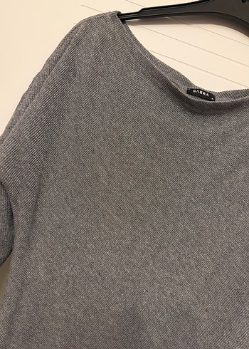 Gri Uzun Kollu Midi Triko Elbise - Görsel 3