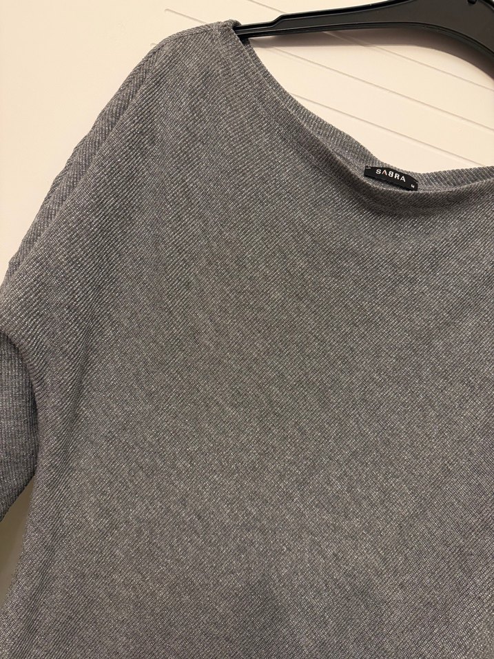 Gri Uzun Kollu Midi Triko Elbise - Görsel 3