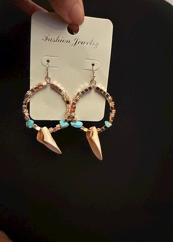 Turkuaz Boncuklu Bohem Mini Küpeler - Görsel 2