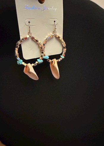 Turkuaz Boncuklu Bohem Mini Küpeler - Görsel 5