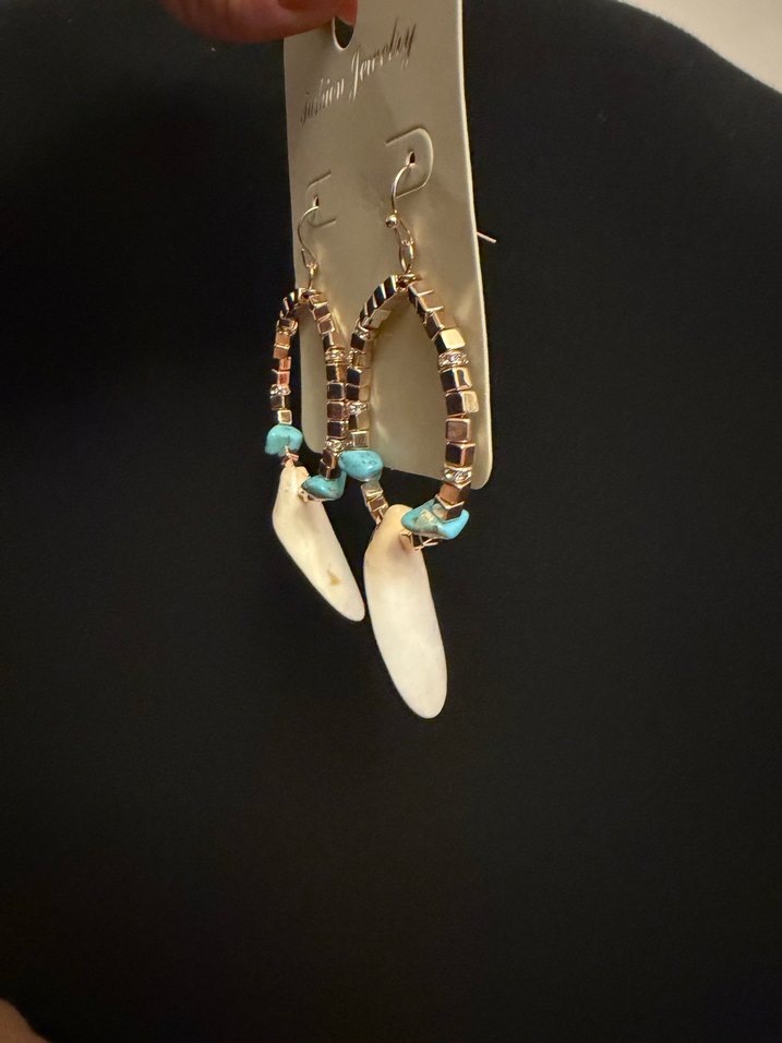 Turkuaz Boncuklu Bohem Mini Küpeler - Görsel 4