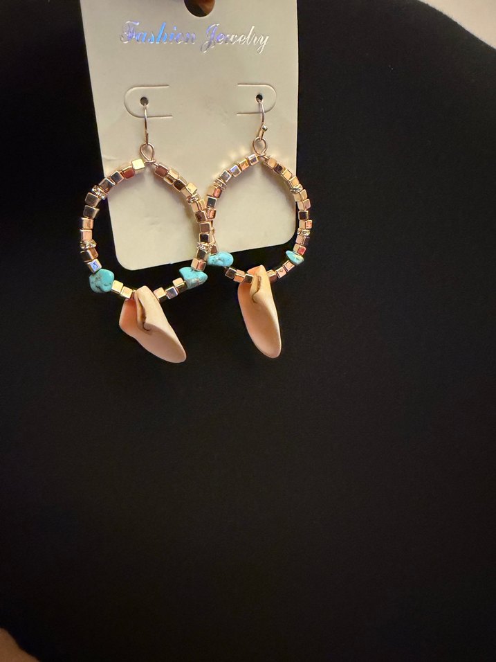 Turkuaz Boncuklu Bohem Mini Küpeler - Görsel 5