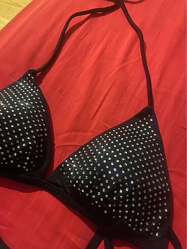xs Beden Taşlı bikini üstü