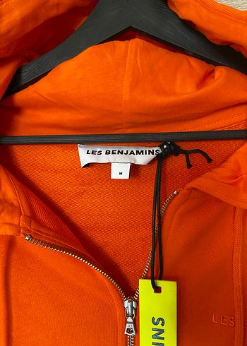 Turuncu Fermuarlı Kapüşonlu Zip - Görsel 3