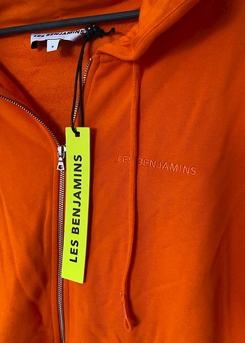 Turuncu Fermuarlı Kapüşonlu Zip - Görsel 4