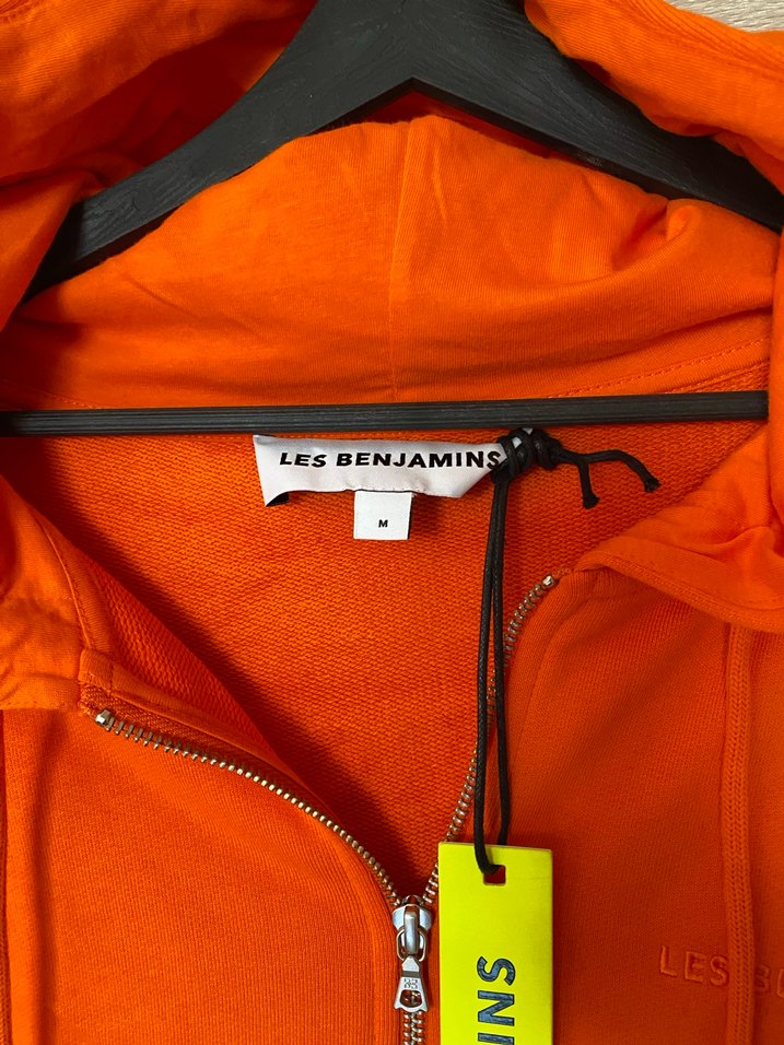 Turuncu Fermuarlı Kapüşonlu Zip - Görsel 3